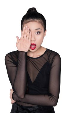shocked asian woman clipart
