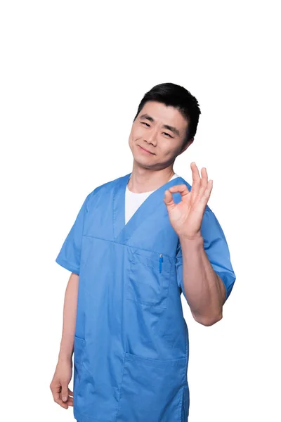 Doctor showing okay sign — Stock Photo, Image