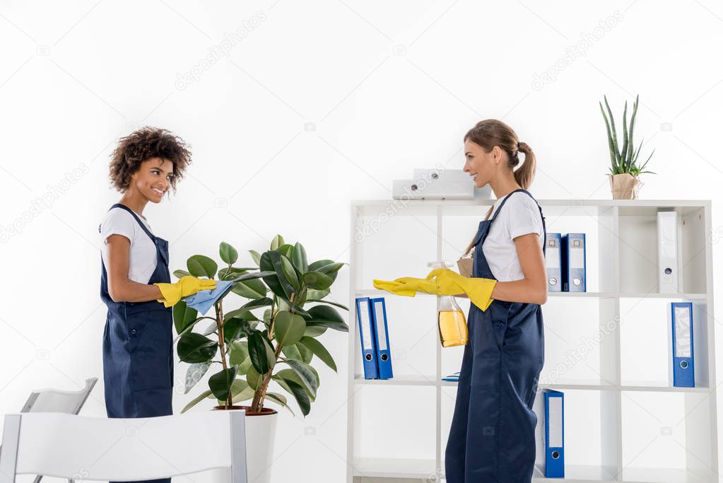 female cleaners working together