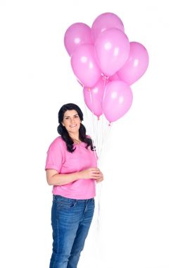 Kadın pembe balonlu 