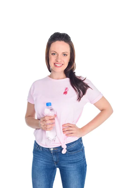 Mujer con botella de agua — Foto de Stock