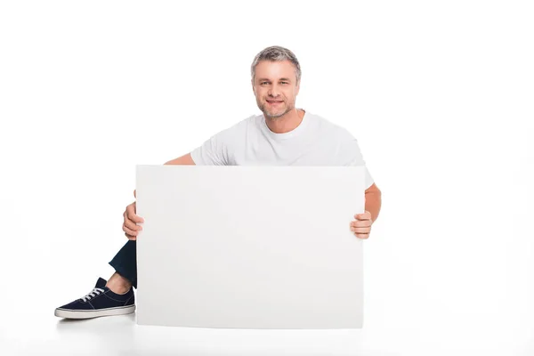 Man with empty card — Stock Photo, Image