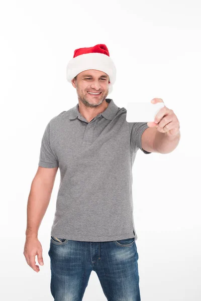 Man in KERSTMUTS selfie te nemen — Gratis stockfoto