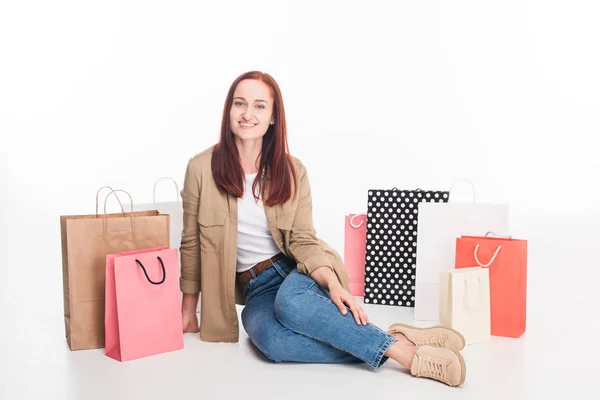 Mulher com sacos de compras — Fotografia de Stock Grátis