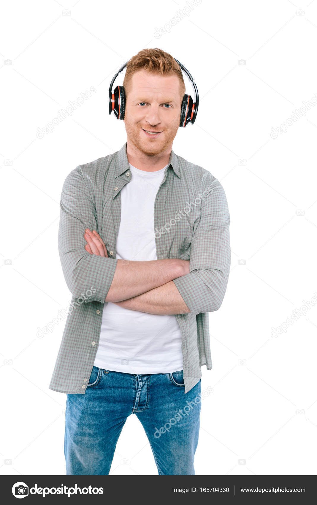 Man die muziek luistert met een — Gratis stockfoto © IgorVetushko