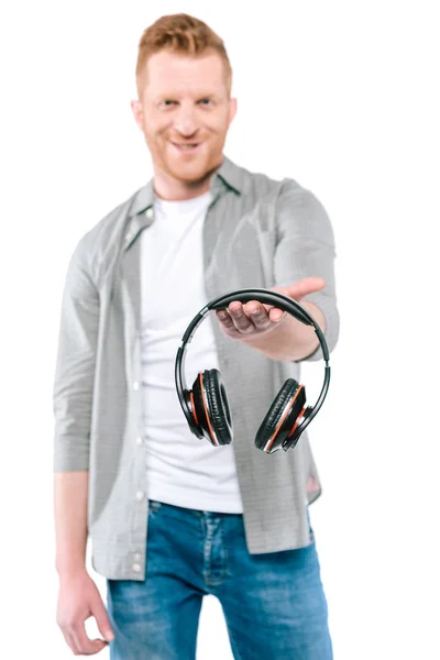 Hombre guapo con auriculares — Foto de Stock