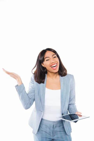 African american businesswoman with tablet — Stock Photo, Image