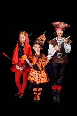 children in halloween costumes  clipart