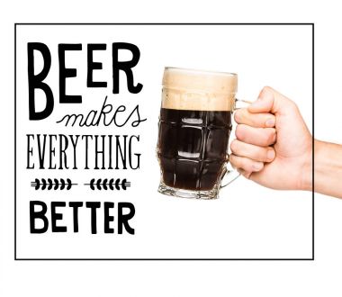 person with glass of dark beer clipart