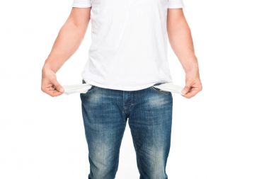 poor man with empty pockets clipart
