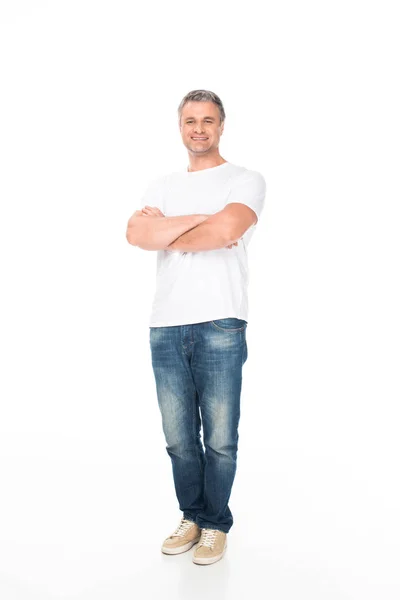 Smiling man with crossed arms — Stock Photo, Image