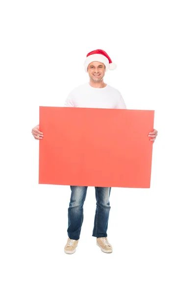 Muž s vánoční prázdné desky — Stock fotografie zdarma