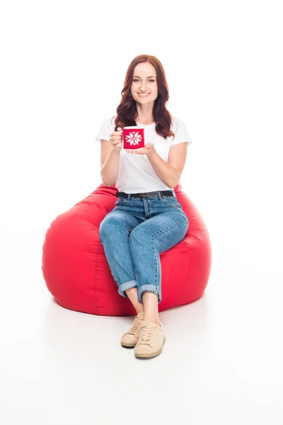 Girl with cup of coffee — Stock Photo, Image