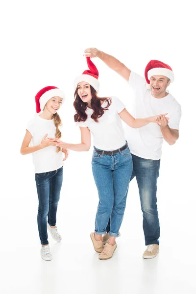 Happy family at Christmastime — Stock Photo, Image