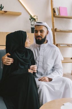 embracing muslim couple clipart