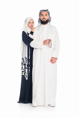 muslim couple embraing clipart