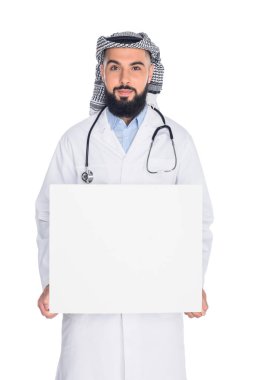 Müslüman doktor holding Pano