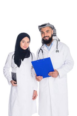 happy muslim doctors clipart