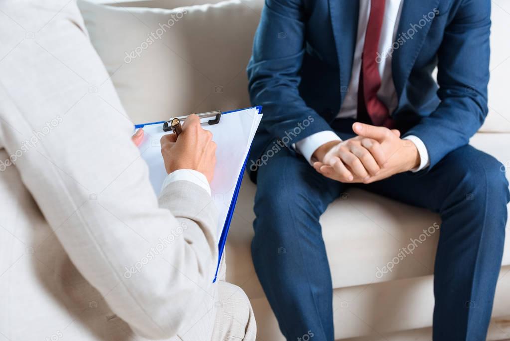 psychologist and patient at therapy