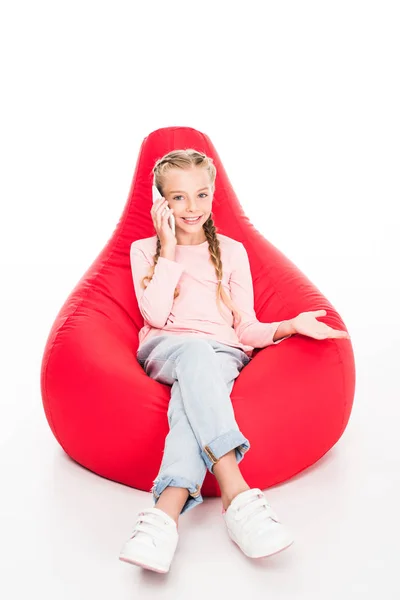 Child talking on smartphone — Stock Photo, Image