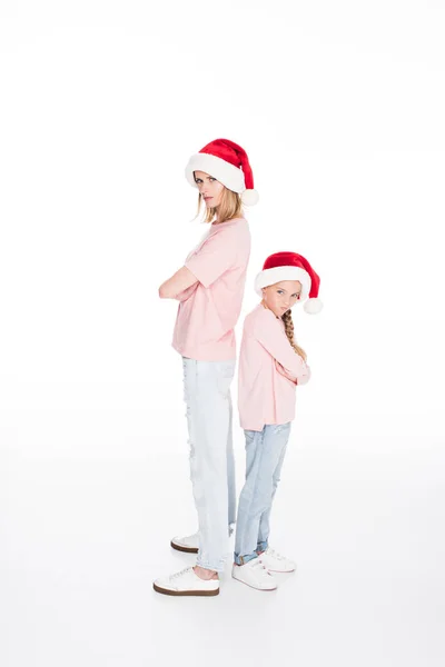 Grumpy mother and daughter on christmas — Free Stock Photo