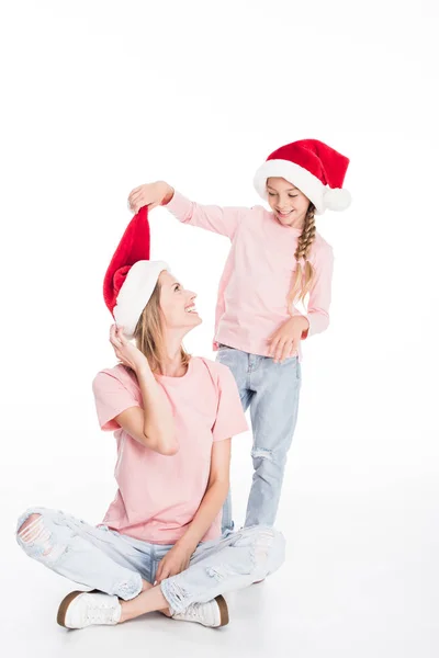 Madre e hija en Navidad — Foto de Stock