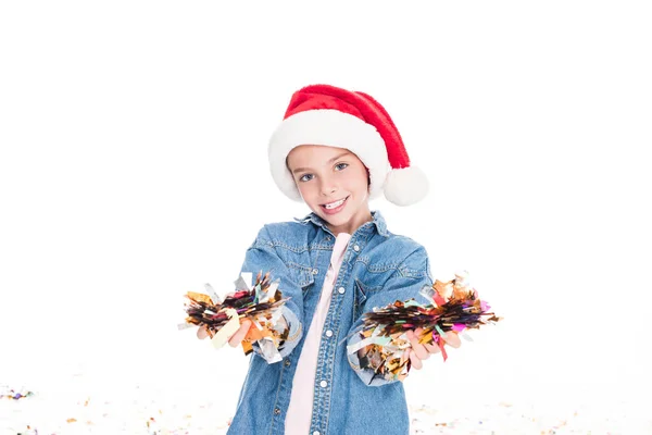 Dziecko z konfetti na Boże Narodzenie — Darmowe zdjęcie stockowe
