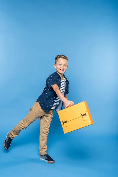 Boy with paper briefcase — Free Stock Photo