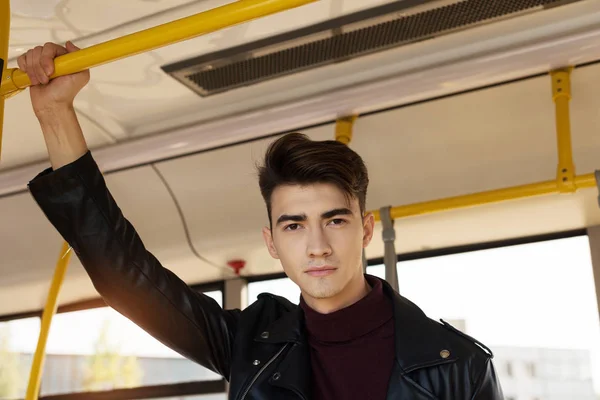 Man riding in public transport — Stock Photo, Image