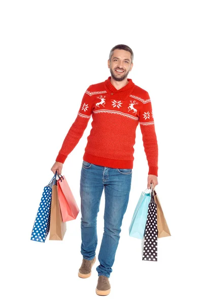 Uomo con shopping bags — Foto Stock