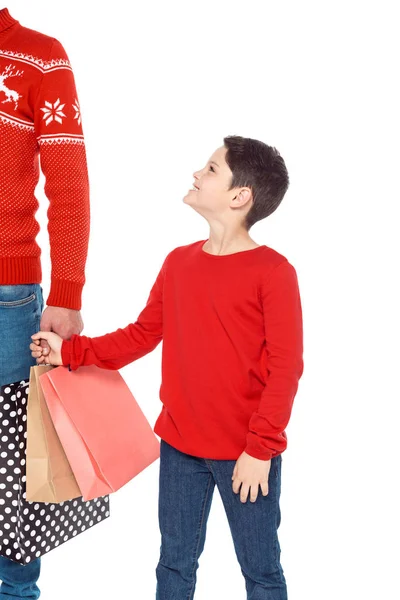 Padre e figlio che si tengono per mano — Foto Stock