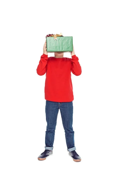 Boy with christmas present — Free Stock Photo