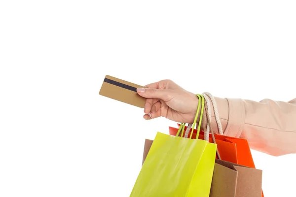 Shopping bags and credit card — Stock Photo, Image
