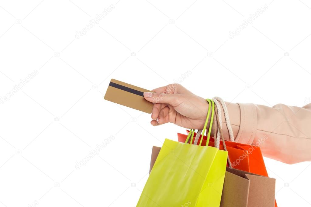 shopping bags and credit card