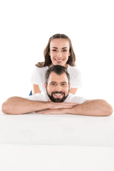 Happy hugging couple — Stock Photo, Image