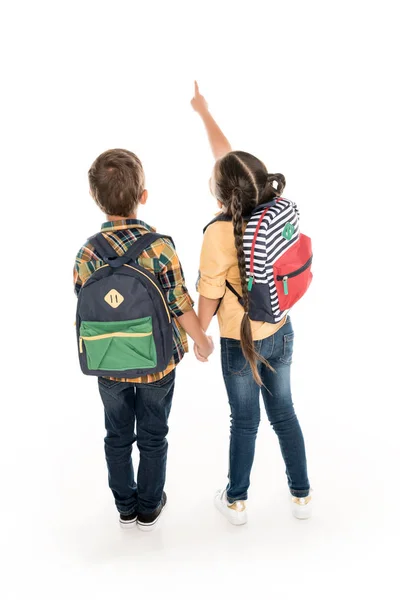 Colegiales con mochilas —  Fotos de Stock