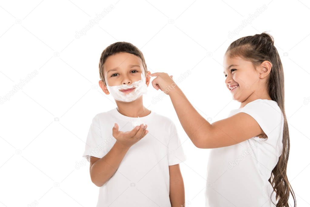 boy in shaving foam 