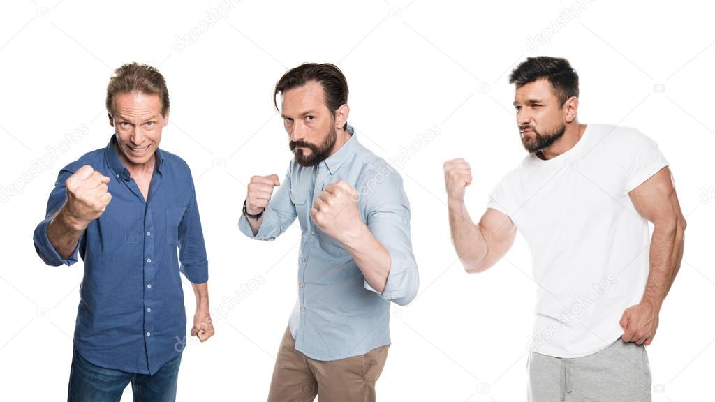 men showing fists