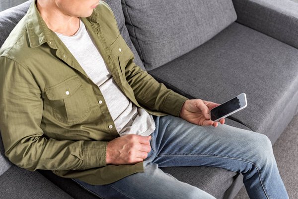 man using smartphone