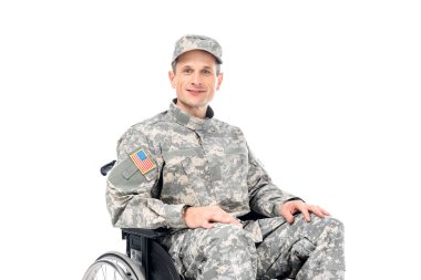 military man in wheelchair clipart