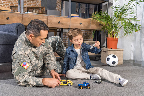 family playing with toys