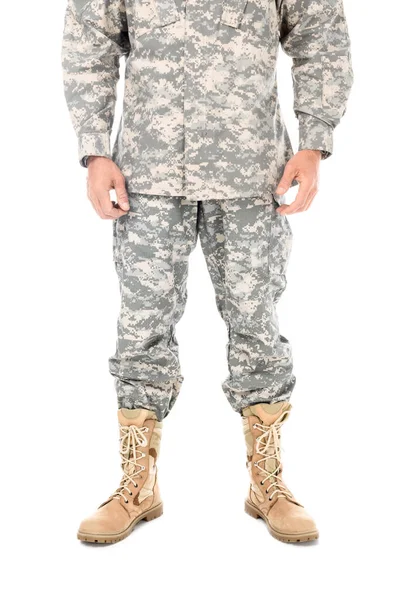Soldat i militær uniform – stockfoto