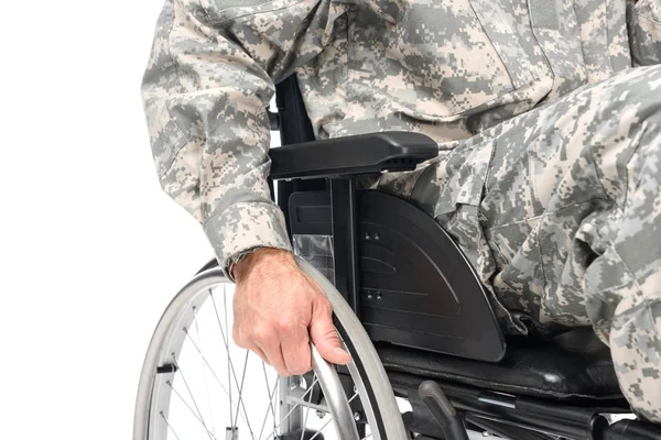 휠체어에서 군사 남자 — 스톡 사진