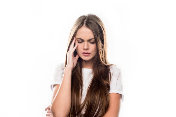 Girl having headache — Stock Photo, Image