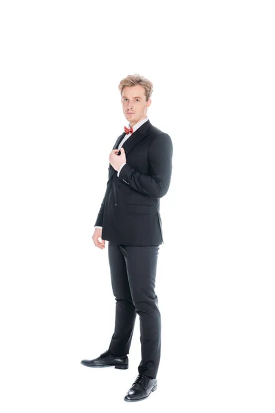 세련 된 남자 양복에 나비 넥타이 — 스톡 사진