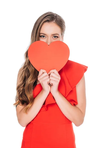 Elegante meisje met een hartsymbool — Stockfoto