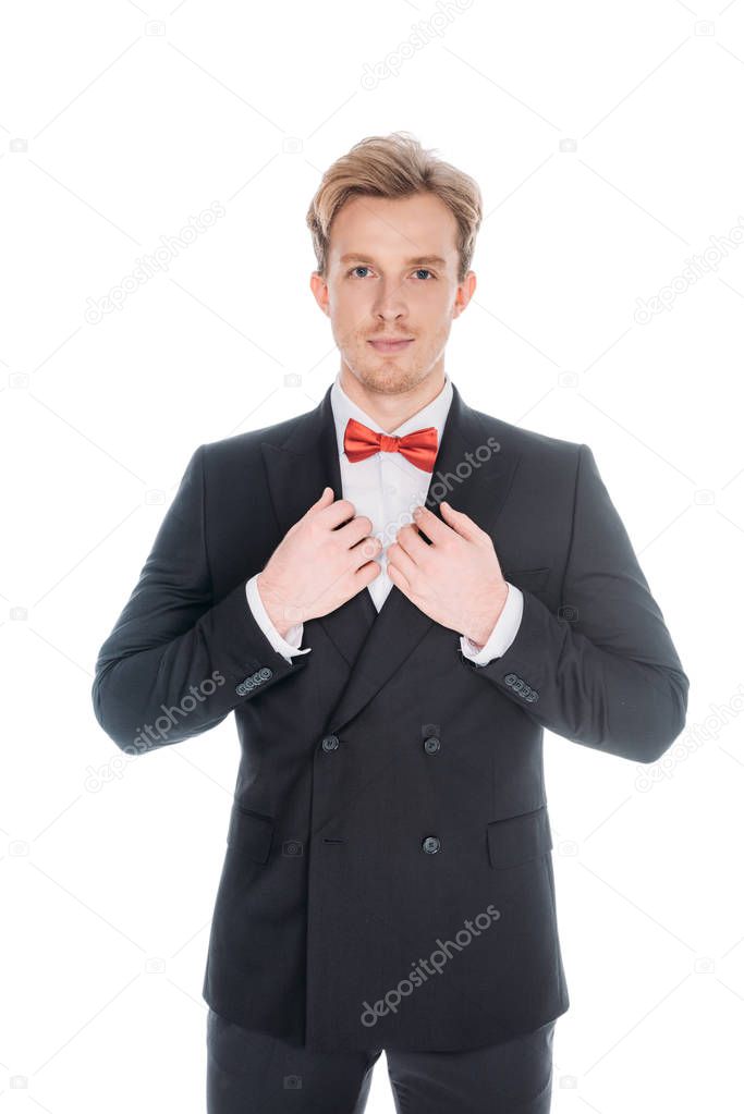 man in suit and bow tie  