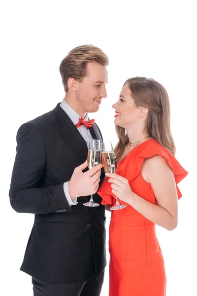 Couple drinking champagne — Stock Photo, Image