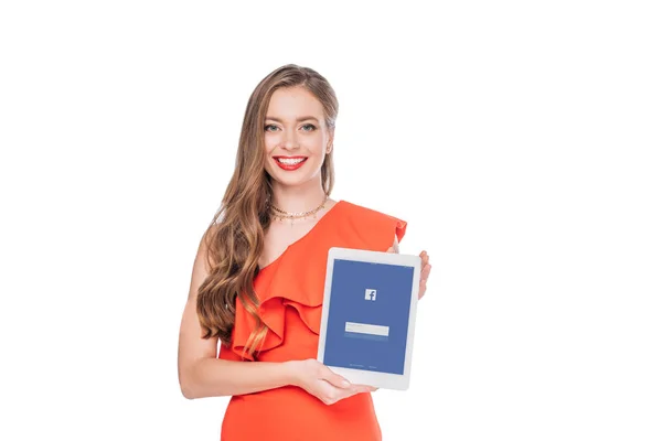 Elegant woman with digital tablet — Stock Photo, Image