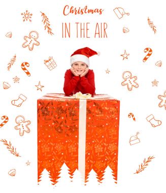 büyük bir Noel hediyesi olan çocuk